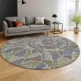 thumbnail image 6 of Addison Rugs Mayfield Premium Machine Washable Transitional Geometric Green Round Rug, 8' x 8', 6 of 6