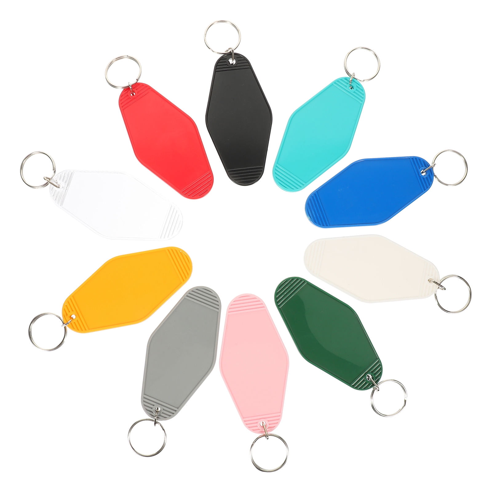 Hemoton 50 Pcs Key Labels Luggage Key Chain Tags Motel Hotel Sublimation Blank Keychains