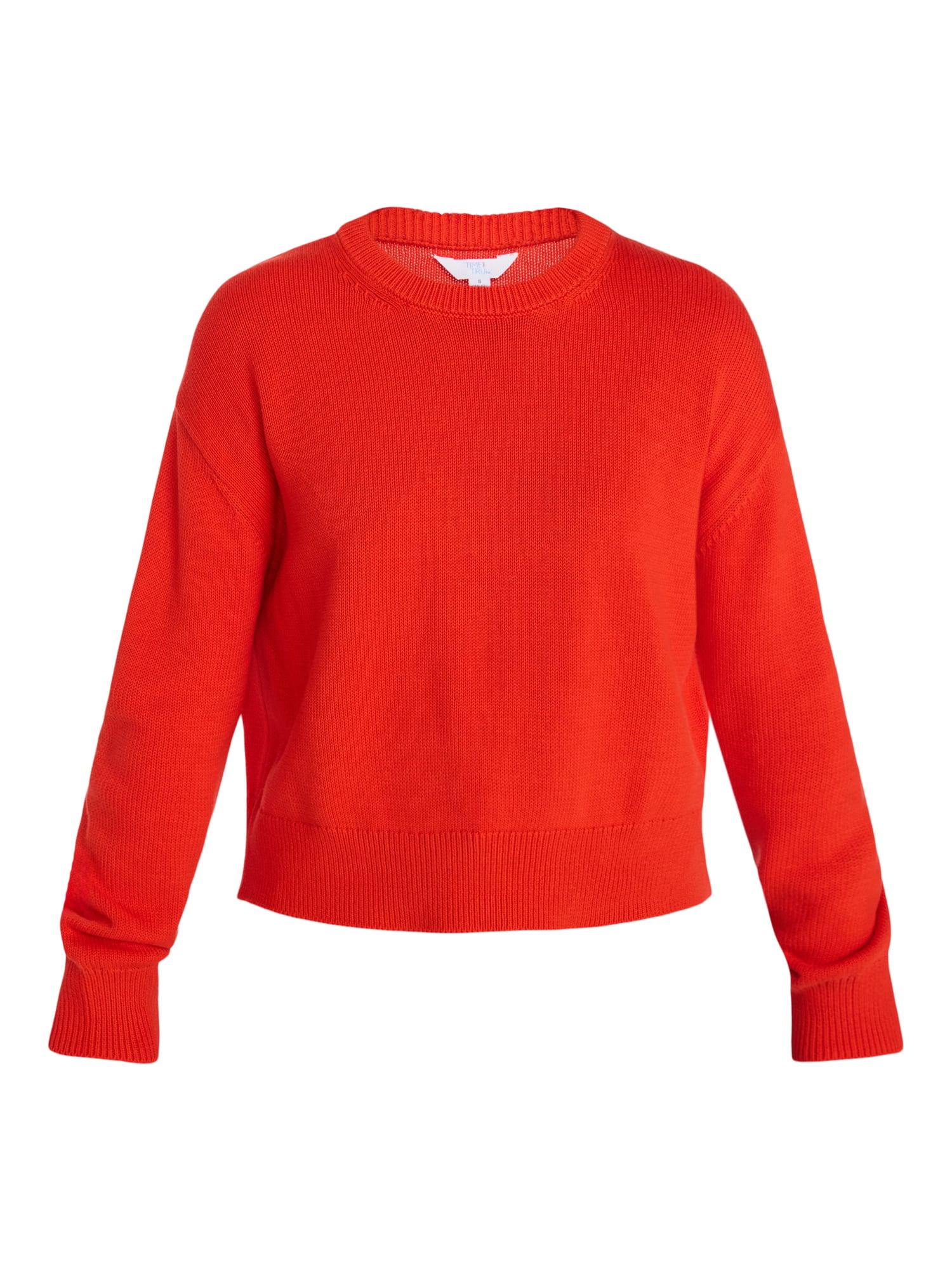 Time and Tru Women's Pullover Crewneck Sweater with Long Sleeves, Sizes XS-XXXL