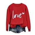 thumbnail image 1 of Penkiiy Día de San Valentín Sudadera para Mujer Lindo Amor Camisetas Corazón Casual de manga larga Camiseta de San Valentín Ropa Tops M Rojo, 1 of 4