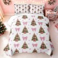thumbnail image 2 of Erosebridal Bowknot Bow Quilt King, Christmas Tree King Coverlet Set, White Pink, 3pcs, 1 Bedspread and 2 Pillowcases, 2 of 7