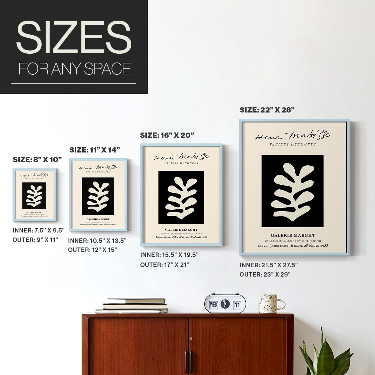 Matisse CL Framed Print in Blue Solid Wood 8 x 10 Framed Print
