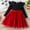 Red, variant on Girls Long Sleeve Ribbed Polka Print Bow Dress with Skirt Elegant Party Gown for Toddler Kids Dress and Leotard Dress Long Light Dress Girls Back A Line Rainbow Shirt Girls Long Frocks for Girls 4