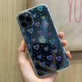 thumbnail image 4 of ORUYROP Compatible with iPhone 11 Pro Max Case, Clear Laser Glitter Bling Heart Soft & Flexible TPU and Hard PC Shockproof Cover Women Girls Heart Pattern Phone Case (Rainbow Heart/Clear), 4 of 7