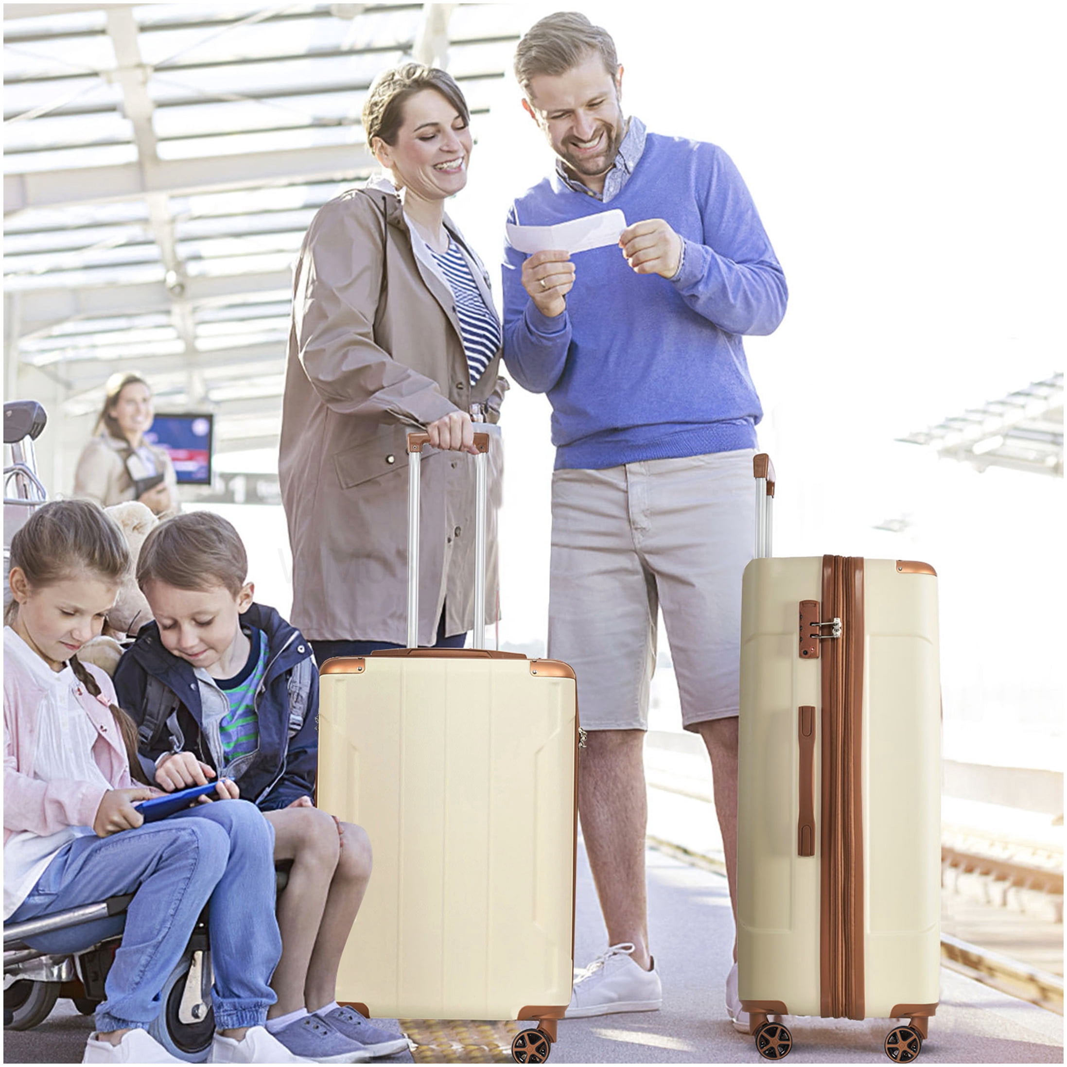 28-inch Expandable Hardshell Luggage with Double Wheels & TSA Lock, Lightweight ABS