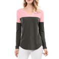 thumbnail image 1 of Unique Bargains T-Shirt Casual à Manches Longues à Col en V pour Femmes, 1 of 4
