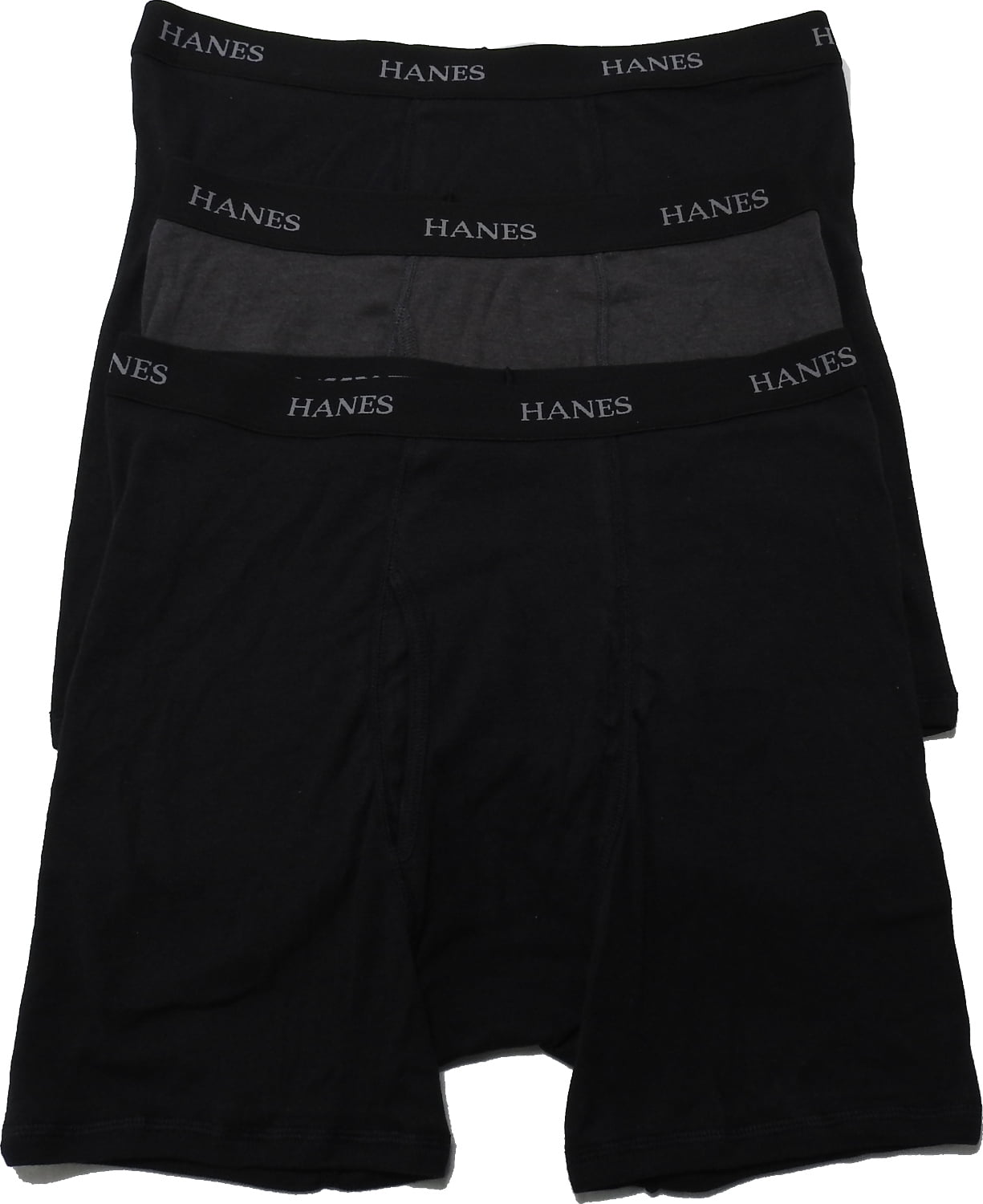 Hanes - Hanes Mens Size Medium Cotton 3-Pack Boxer Briefs, Black ...