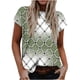 thumbnail image 1 of Moda mujer camiseta casual geometría impresa cuello redondo manga corta pulóver tops blusa Fridja bn5260, 1 of 5