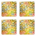 thumbnail image 1 of Christmas Coaster Set of 4, Xmas Themed Grunge Design with Stars Snowflakes Blurry Happy Holiday Yuletide, Square Hardboard Gloss Coasters, Standard Size, Multicolor, by Ambesonne, 1 of 2