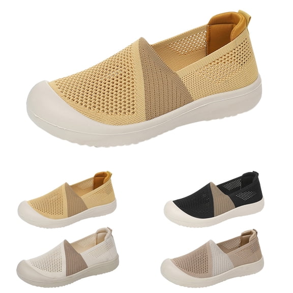 AUDeals Women's Knit Sneakers, Y2K Style Platform Walking Shoes with Breathable Comfort for Casual Everyday Wear (Coffee, 7)