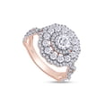 thumbnail image 2 of 1 1/4 CT Center 5MM Round Cut Lab Created Moissanite Diamond Flower Halo Split Shank Engagement Ring In 14K Rose Gold Over Sterling Silver(G-H Color, VVS1 Clarity, 1.25 Cttw)-10, 2 of 5