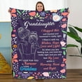 thumbnail image 6 of 1pc Flannel Blanket, To My Granddaughter From Grandma Floral Blanket, Warm Cozy Soft Throw Blanket For Couch Bed Sofa, 6 of 7