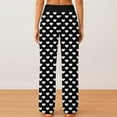 thumbnail image 4 of Women's Pajama Pants Sleepwear, Casual Drawstring Elastic Waist Pants, Comfy Straight Yoga Loose Trousers with Love Print,Black,3XL, 4 of 7