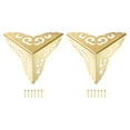 thumbnail image 1 of 2 Pcs 65mm Decorative Box Corner Cover, Corner Protector, Gold, 1 of 6
