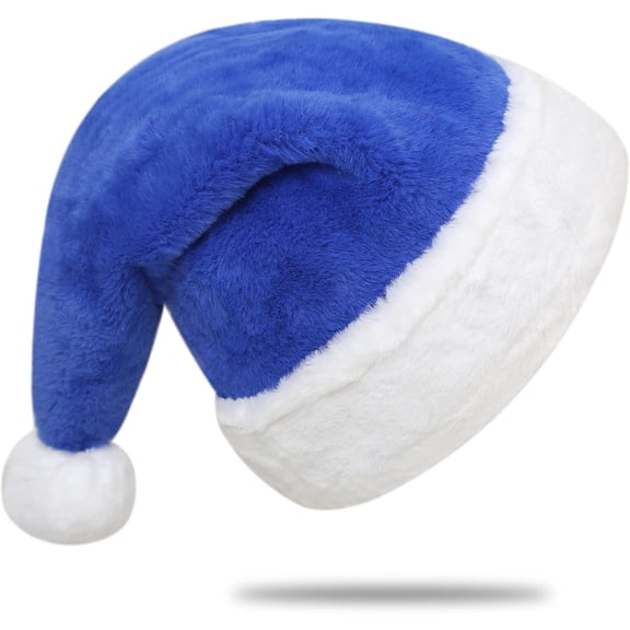 Santa Hats, Santa Hat for Adults, Unisex Plush Cuffs Fabric Xmas Hat for Christmas New Year Festive Party Supplies