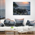 thumbnail image 3 of Designart Dark Rocky Seashore Sunrise - Seashore Throw Pillow - 18x18, 3 of 4