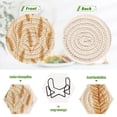 thumbnail image 4 of Yayeee 6 PCS Drink Coasters with Holder Set Woven Absorbent Round Tabletop Hot Pad, Wheat Ears Pattern, 4 of 7