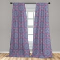 thumbnail image 5 of Ambesonne Purple Mandala Curtains, Oriental Lines, Pair of 28"x95", Dried Rose Pale Blue, 5 of 5
