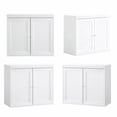 thumbnail image 5 of Gabinetes de almacenamiento de cocina con puertas dobles, gabinetes de barra de café con estantes ajustables, aparadores para comedor, sala o entrada, gabinetes blancos modernos,Blanco, 5 of 5