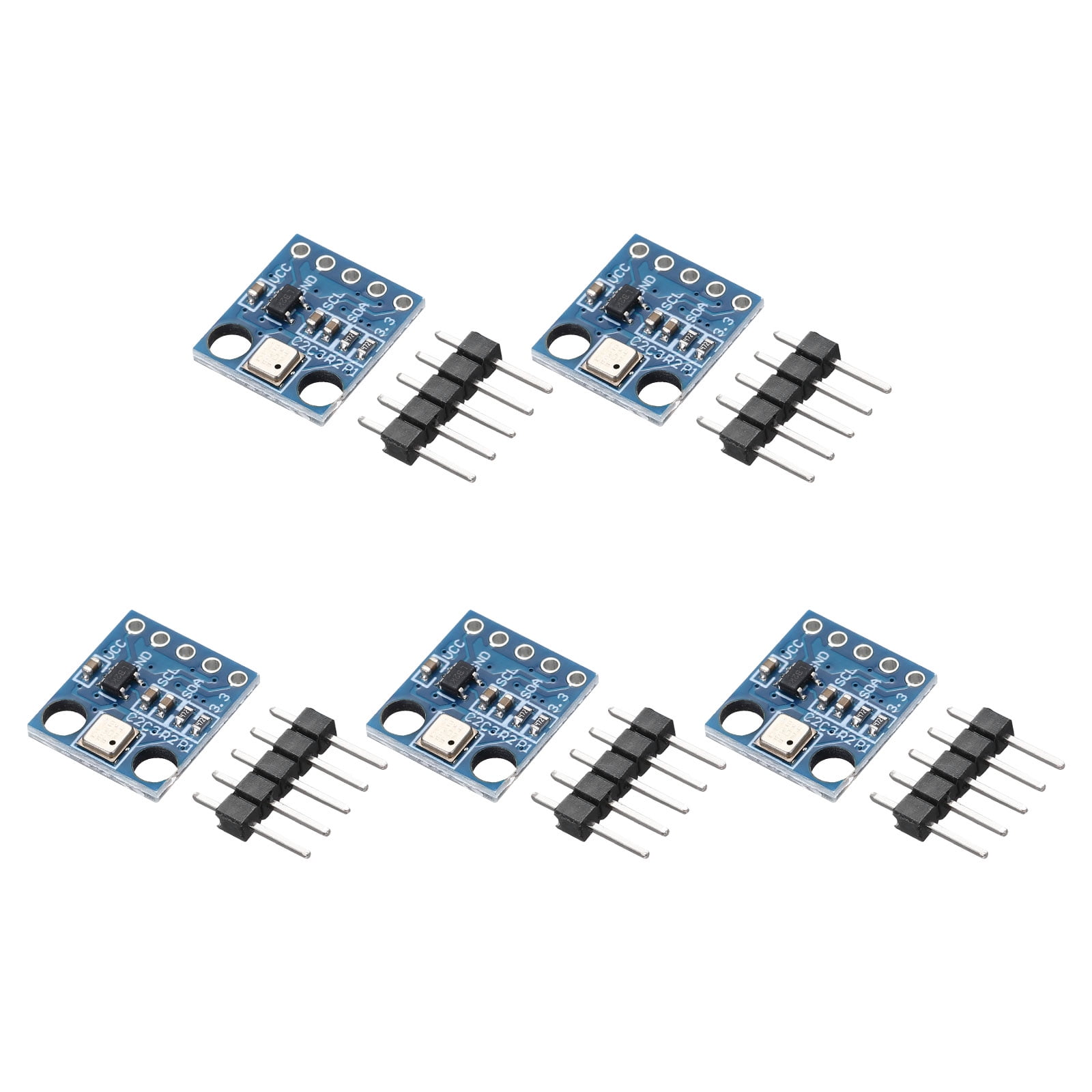 Uxcell 5 Pcs BMP180 I2C IIC SPI Double Hole Atmospheric Pressure Sensor Module 3.5V High Precision Digital Barometric Pressure Altitude Sensor with Header Pins