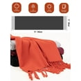 thumbnail image 3 of NevEND Winter Scarf for Men and Women Luxurious Classic Unisex Plain Plaid Wrap Red, 3 of 5