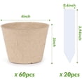thumbnail image 2 of Peat Pots  60 Pcs 3 Inch Seed Starting Pots  Nursery Pot  Biodegradable Plants Pots with Bonus 20 Plant Labels, 2 of 8