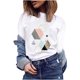 thumbnail image 4 of Camiseta de manga larga suelta con cuello redondo para mujer con estampado gráfico geométrico para mujer Pompotops  gfhjh1892, 4 of 9