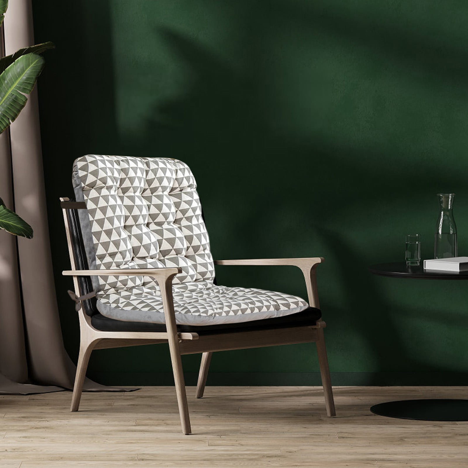 Indoor Outdoor High Back Chair Cushions with Ties, One-Piece Non- Chair Cushion for Dining Chair, Thickened Soft Garden Seat Pads for Dining Kitchen Office Furniture Chair