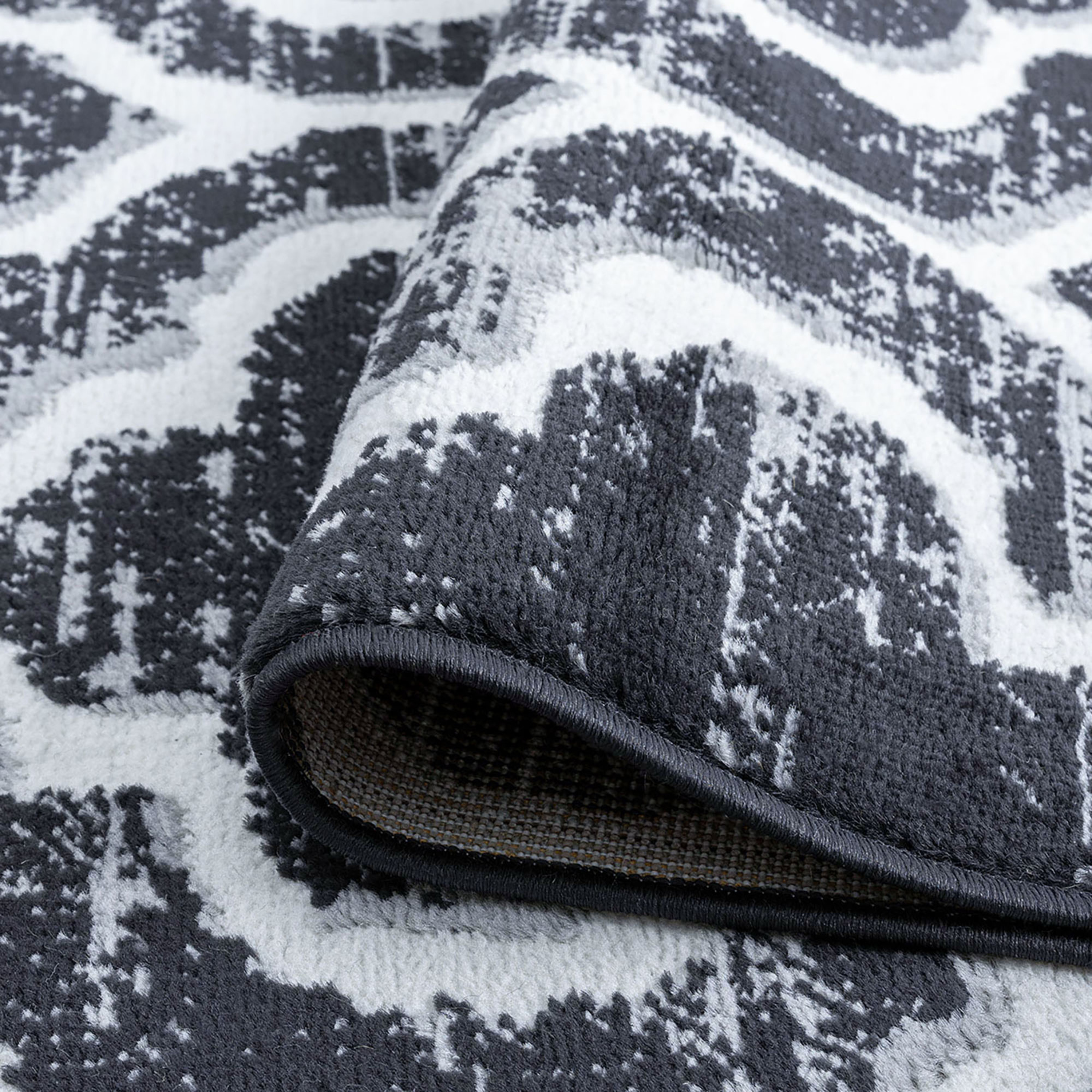 Transitional 2x3 Area Rug (2' x 3') Geometric Gray, Charcoal Indoor Scatter Easy to Clean