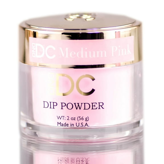 Medium Pink , DND DC Pink & White CLEAR BASE Natural DIP POWDER for Nails, Daisy Hair Scalp - Pack of 3 w/ Sleek Teasing Comb
