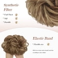thumbnail image 4 of MORICA Messy Bun Hair Piece Wavy Curly Large Brown & Blonde Hair Bun Scrunchies Extensions Synthetic Tousled Updo Hairpieces for Women Girls, 4 of 6