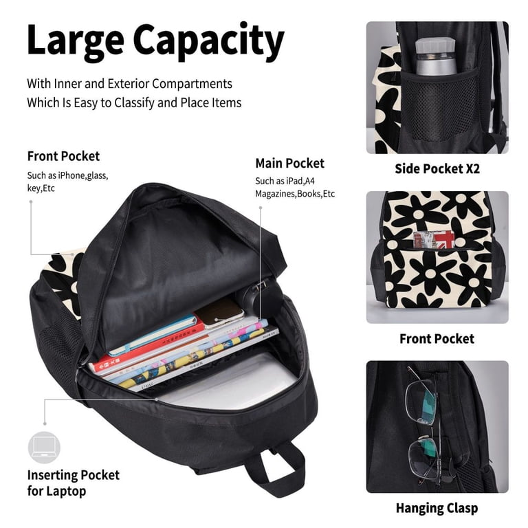 LOVE Black Toy Poodle Backpacks s Bookbag Students Bags s  display picture 1