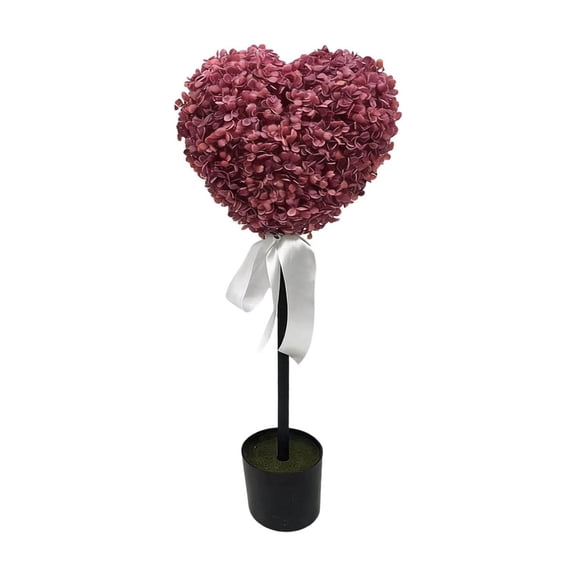 YingYouFu Valentine's Day Heart Shaped Topiary Trees Faux Boxwood Decoration Ball Tree with Planter Pots for Indoor Outdoor Home Porch Decor, Valentine's Day Garden Ornament and Gift Idea