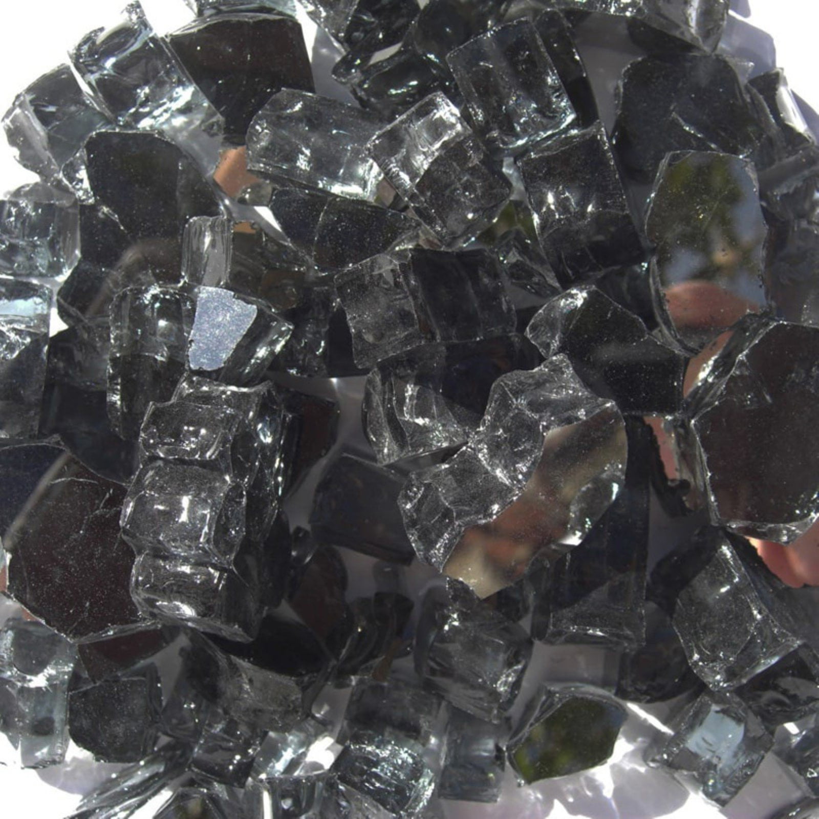 Tretco 0.5 in. Black Reflective Fire Glass Crystals