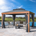 thumbnail image 2 of Mellcom 10' X 13' Hardtop Gazebo Metal Gazebo with Galvanized Steel Double Roof for Backyard, Patio, Lawns, 2 of 9