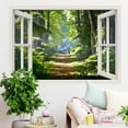 thumbnail image 2 of 3D Forest View Removable Window Wall Sticker, Nature Landscape Decal for Home Decor, 2 of 7
