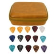 thumbnail image 2 of Guitar Pick Bag Set, Large Space Guitar Pick Holder Case Scratch Resistant EVA And Cloth  For Storage Yellow With Strap, 2 of 8
