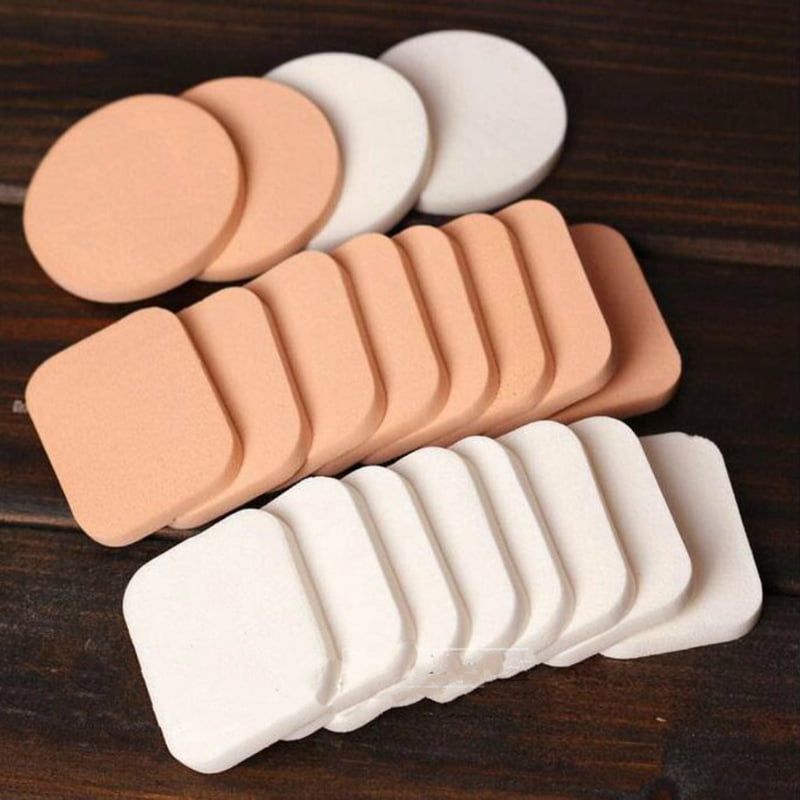 20pcs Professional Makeup Puff Wet And Dry Square Round Sponge Foundation Puff Cosmetic Puff