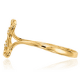 thumbnail image 3 of 14K Solid Yellow Gold Cubic Zirconia CZ Double Heart Ring Love Band, 3 of 8