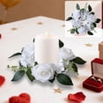 thumbnail image 2 of HuiXinOu Silk Rose Wreath with Candlestick - Artificial Floral Arrangement for Wedding, Party, Table Decor, February 14 Romantic Ambiance, Home Celebration, 2 of 6