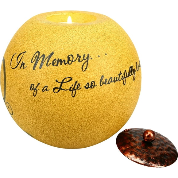 shiyou-Company Comfort Candles 5-Inch Round Tea Light Holder, In Memory