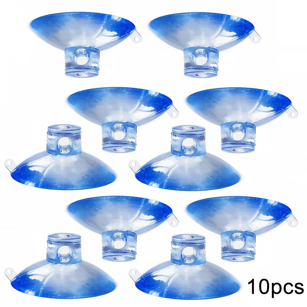 10x Dual Hang Suction Cups With Side Pilot Hole Plastic Rubber Window Suckers 