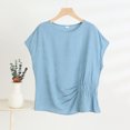 thumbnail image 2 of zbxnLI 3XL-5XL Plus Size T Shirts Tops for Women Summer Solid Color Short Sleeve Basic Shirt Top Casual Loose Tee, 2 of 7