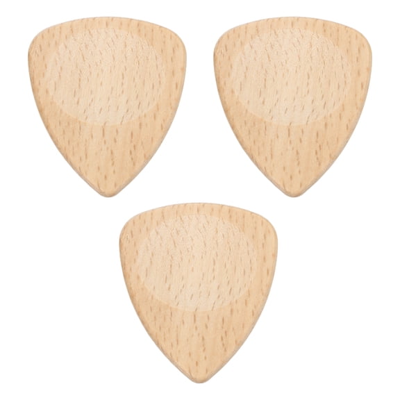 Uxcell 3 Pcs Wood Guitar Pick, 3.0mm Ultra Heavy Gauge Maple Wood Groove Shape Guitar Picks for Electric and Acoustic Guitars, Light Wood Color