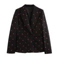 thumbnail image 2 of HH TRAF 2024 Otoño Mujer Fruta Bordado Hebilla Única Decorar Manga Larga Abrigo Mujer Solapa Bolsillo Casual Blazers Top, 2 of 4
