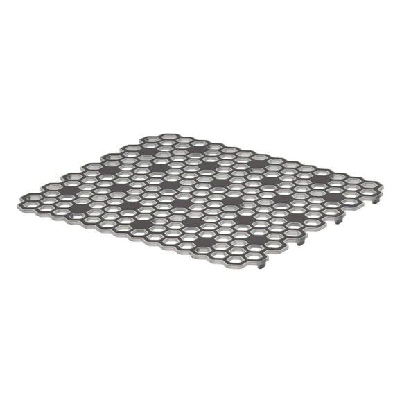 Spectrum Diversified Hexa Small Raised Feet Quick-Drying, Heavy-Duty Protector with Non-Slip Surface, Mat for Dual Sinks, Frost/Gray