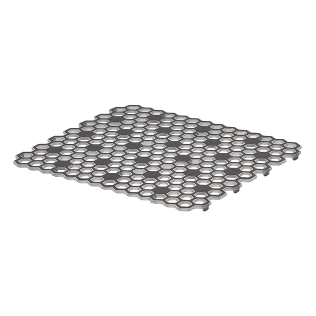 Spectrum Diversified Hexa Small Raised Feet Quick-Drying, Heavy-Duty Protector with Non-Slip Surface, Mat for Dual Sinks, Frost/Gray