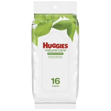 Huggies Natural Care Sensitive Baby Wipes, Unscented, 1 Soft Pack (16 Wipes Total)