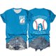 thumbnail image 1 of Camisetas de Manga Corta para Mujeres Beisbol Amor Doble Cara Impresión Cuello Redondo Camiseta, Top de Verano Casual, 1 of 3