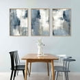 thumbnail image 4 of Large Navy Blue and Gray Framed Canvas Wall Art Set,Modern Abstract Wall Decor,Brush Strokes Block Shape Artwork,Minimalist Neutral Blue Printing for Living Room,Bedroom, Office-16''x24''x3, 4 of 6
